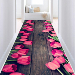 3D Stereoskopiniai Gėlių ir Žolės Koridoriaus Ilgi Kilimai Lengvos Prabangos Holo Kilimas Neslystantis Bėgimo Takelio Kilimas Pastoralinis Kelias Laiptų Kilimėlis W100*H200CM