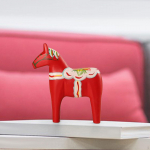 Dalos arkliuko figūrėlė &Scaron;vedijos statulėlė &Scaron;iaurieti&scaron;ka gimtadienio dovana Kolekciniai meno amatai Namai Small raudona