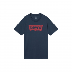 Levis Raidinis Logotipas Laisvo Kirpimo Apvalia Kaklo Trumpomis Rankovėmis Mar&scaron;kinėliai Vyri&scaron;ki Vir&scaron;utiniai Drabužiai Tamsiai Mėlyni 17783-0139 S