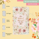 A5 bloknotas-dienora&scaron;tis, 144 linijuoti puslapiai, 90 g/m&sup2;, , mink&scaron;tas vir&scaron;elis natūralaus atspalvio