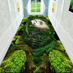 3D gėlių ir žolės koridoriaus ilgi kilimai Lengvas prabangus prie&scaron;kambario kilimėlis Neslystantis bėgimo kilimas Pastoracinis kelio laiptų kilimėlis W100*H200CM