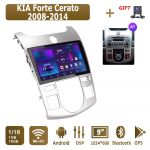 Android Carplay automobilinis radijas, skirtas KIA Forte Cerato 2008-2014 Multimedijos grotuvo galvos blokas Stereo GPS navigacija BT WIFI 4+64GB 1+16GB,AT sidabras