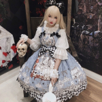 Japoni&scaron;ka gotikinė Lolita suknelė Mergaitėms Derliaus tamsi laidotuvių suknelė Moterims Harajuku &Scaron;auni be rankovių Punk petne&scaron;ėlės suknelės S mėlyna