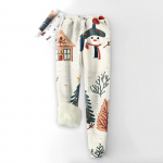 Moteri&scaron;kos mados kalėdinės sportinės laisvos, storos vilnos kelnės L smėlis