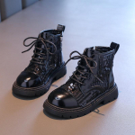 Rudens mergaičių madingi blizgučiai lakinės odos kulk&scaron;nies batai 36 juoda