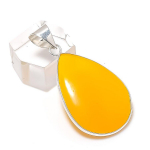Yellow Onyx Gemstone Handmade 925 Sterling Silver Jewelry Pendant 1.77 h7h92