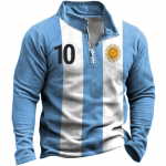 Jaunuolių plius dydžio vyri&scaron;kas Pasaulio čempionato Argentinos vėliava atspausdintas futbolo džemperis, paruo&scaron;tas dėvėti XL