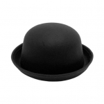 Plok&scaron;čia Fedora kepurė grynos spalvos imitacija vilnos džiazo skrybėlė Unisex japoni&scaron;ko stiliaus plataus kra&scaron;to moteri&scaron;ka apvali kepurė Vakarėliams Cosplay Bowler kepurė juoda