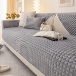 Žieminės pliu&scaron;inės sofos pagalvėlės sustorėjęs &scaron;iltas neslystantis sofos užvalkalas &bdquo;viskas įskaičiuota&ldquo; universalus sofos rank&scaron;luostis. 70x90cm