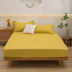 100% medvilnės paklodė su gumomis, neslystanti, reguliuojami čiužinio užvalkalai vienviečiai, dviviečiams, karali&scaron;ko dydžio, karalienės dydžio lovoms, 120/150//180/200cm 120x200cmx30cm tamsiai geltona spalva