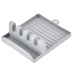 Puodo dangtelio laikymo stovas, neslystantis, daugiafunkcinis &scaron;auk&scaron;to mentelės laikiklis stalvir&scaron;io organizacinis stovas namų virtuvei pilka