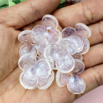 Namų reikmenys vakarėliams su karoliukais i&scaron;tu&scaron;tintos mobiliojo telefono grandinėlės akrilo rankų darbo karoliukai plaukų segtukai Priedai Tiesi skylė 10 vnt Trijų žiedlapių gėlės 22,6 mm balta