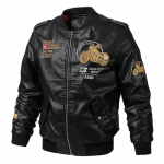 ChiliDay vyri&scaron;ka odinė striukė Slim Fit paltas Vyri&scaron;ka apykaklė Jaqueta PU paltai dviratininkų striukės laisvalaikio motociklo dirbtinio kailio striukė vilna XL žalia