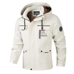 Vyri&scaron;ka laisvalaikio striukė Parka Rudeninė vyri&scaron;ka striukė su gobtuvu, vienspalvė 5XL balta
