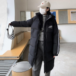 Pūkinė striukė iki kelių Moteri&scaron;ka vidutinio ilgio striukė su gobtuvu žieminė Nauja laisva laisvalaikio striukė Stora striukė M pilka spalva