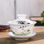 Auk&scaron;tos kokybės balto porceliano Gaiwan keramikinis arbatos rinkinys Sancai dengiantis dubenėlį mėlynos ir baltos arbatos rinkinys arbatos dubuo 150ml