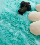 Mink&scaron;tas Pūkuotas Miegamojo Kilimas Kailiniai Grindų Kilimai Kailinis Vaikų Kambario Lovos Kilimėlis Avikailio Sofos Pagalvėlės Plaukuotas Kilimas Svetainei 60x120cm &scaron;viesiai mėlyna spalva