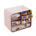 Plastikinė įstriža stalinio kompiuterio laikymo dėžutė Skaidri didelės talpos ra&scaron;tinės reikmenų laikymo dėžutės Dulkių nepraleidžiančios stalčiaus triu&scaron;io laikymo dėžutė balta