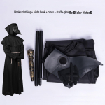 Helovino Viduramžių vienuolio mago kunigo kostiumas apsiaustas cosplay ir scenos pasirodymui L