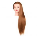 Plaukų pynimo stendas Manekeno galvutė su plaukų tiesiais plaukais 25 colių profesionali kosmetologinė lėlės galvutė, skirta kirpėjams ir stilistams