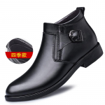 Madingi žiemos batai Sniego batai Natūralios odos Chelsea vyri&scaron;ki batai Auk&scaron;takulniai odiniai batai Mados prabangus prekės ženklas Storas padas Ankle boots 46 juoda
