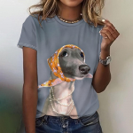 Moteri&scaron;ki mar&scaron;kinėliai 3d Kawaii Dog Printshortsleles Moteri&scaron;ki mar&scaron;kinėliai su i&scaron;kirpte i&scaron;kirpte Hiphopo mados negabaritinių gatvės stiliaus juokingų ra&scaron;tų vir&scaron;ūnės S