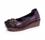 Vintažiniai gėlėti platforminiai batai moterims, natūralios odos plok&scaron;čiapadžiai, moteri&scaron;ki batai, pra&scaron;matnūs rudeniniai mokasinai, senjorų plok&scaron;čiapadžiai, mink&scaron;ti pra&scaron;matnūs mokasinai CN 35