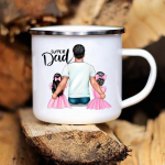 Super tėtis spausdintas puodelis Kūrybi&scaron;ki kavos arbatos puodeliai Daddy Life Gėrimai Alaus Vyno Puodeliai Emalio puodeliai Rankena Gėrimų indai Tėvo dienos dovanos 360ml