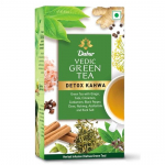 DABUR Vedic Detox Kahwa žalioji arbata - 25 arbatos mai&scaron;eliai | 8 tikrų ajurvedos žolelių ir akmens druskos mi&scaron;inys | Idealiai tinka gerti po valgio, 62,5 gramo