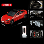 Naujas modeliavimas 1:24 &bdquo;Tesla&ldquo; modelio automobilio žaislų lydinio metalinės transporto priemonės modelis su garsu ir lengvu vaikų berniuko žaislu, madinga dovanų kolekcijos puo&scaron;mena raudona
