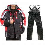 Vyri&scaron;kas neper&scaron;lampamas slidinėjimo kostiumas sniego &scaron;iltas pastorintas kostiumas didelio dydžio sportinio kostiumo striukė + kelnės Dviejų dalių rinkinys L