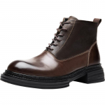 Auk&scaron;tį didinantys Retro Martin Boots Vyri&scaron;ki odiniai užtrauktukai Britų stiliaus pramoginis lokomotyvas Storaspadis Tooling Batai Vyri&scaron;ki karvės odos trumpi batai 38 juoda
