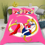 3D Sailor Moon Anime Patogus Patalynės Komplektas Antklodės Užvalkalas 100% Poliesteris Tinka Vaikams ir Suaugusiems 3 dalių komplektas 1 Antklodės Užvalkalas 210x210cm