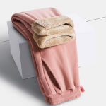 Moteri&scaron;ki kasdieniai pa&scaron;iltinti flisinii sportinės kelnės auk&scaron;tu juosmeniu, &scaron;iltos sportinės bėgiojimo kelnės, žieminės lauko žygio kelnės XL rožinė