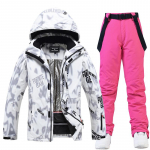 Slidinėjimo kostiumas vyrams su gobtuvu Slidinėjimo striukės ir kelnių rinkiniai Vandeniui atsparus vėjui atsparus sniego kostiumas Vyri&scaron;kas izoliuotas &scaron;iltas žiemos lauko sniego paltas Slidinėjimo snieglenčių kostiumas M