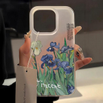 Mobiliojo telefono dėklai iPhone 11 13 15 Pro Max 12 14 Pro Max dėklas iPhone 16 15 Plus 13 Pro 12 Mini 13 Mini Matinės tekstūros Pie&scaron;ti animaciniai gėlių ra&scaron;tai iPhone 11 balta