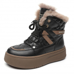 Moteri&scaron;ki žieminiai stambios platformos sniego batai, neslystantys suvarstomi kulk&scaron;nies batai dirbtinio kailio pamu&scaron;alu vaik&scaron;čiojimo batai &Scaron;ilti, patogūs trumpi moteri&scaron;ki batai 35 smėlis