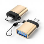 Universalus OTG USB-C į USB adapterio laidas, skirtas Android įrenginiams Android Micro interface sidabras