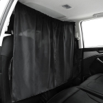 1 vnt. Automobilinės izoliacinės pertvaros užuolaidos, Oro kondicionavimo saulės skydeliai, Komercinio transporto privatumas juoda