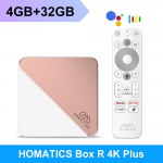 HOMATICS Box R 4K Plus TV Box AndroidTV 12 su Netflix Google Certified Amlogic S905X4 4G32G ATV Box 4G32G balta