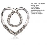 &Scaron;alikai Užsegimas Lengvas Unikalus Daugiafunkcis Moterų Meilė &Scaron;irdies Skara Suri&scaron;tas Žiedas Užsegimas &Scaron;ilkinis &Scaron;alikas Sagė balta