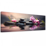 Drobės spaudinys, Kompozicija su zen orchidėjomis 90x30 rožinė