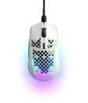 SteelSeries žaidimų pelė laidinė Aerox 3 Snow itin lengva IP54 standartas atspari vandeniui atspari dulkėms TrueMove Core sensorius komplektuojamas su Super Mesh kabeliu USB-C