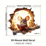 1 vnt. 3D animacinio filmuko sienos lipdukas &ndash; ry&scaron;kus pelės skaitymo knygos dizainas, atsparus vandeniui, nuimamas, lipnus. Creative Personalized Stickers