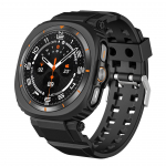 Silikono dėklo dirželis, skirtas Samsung Galaxy Watch 7 Ultra 47mm sportiniam TPU dirželiui, skirtas SAMSUNG GALAXY 47MM pilnai apsauginei apyrankei Galaxy Ultra 47mm juoda