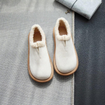 Platformos Kailis Zom&scaron;a Moteri&scaron;ki Balerinos Bateliai Loaferiai &Scaron;ilti Pliu&scaron;iniai Medvilniniai Batai Prekės ženklo Laisvalaikio Batai Moterims 2024 Žiema Jaukūs Neslystantys Zapatos Mujer 37 beveik baltos spalvos