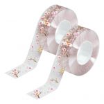 2 ritinėliai 300 cm skaidrių gėlių sandarinimo juosta, vandeniui atspari PVC lipnioji vonios kambario tualeto vonios sandarinimo juosta virtuvės sienelės kra&scaron;to sandariklis Lipdukas sandarinimo juostelė gryna