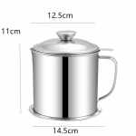 1.3L Nerūdijančio plieno aliejaus filtro puodas Didelės talpos indas Skardinė Riebų separatorius Riebalų ko&scaron;tuvas Laikymo bakas Virtuvės gaminimo įrankis