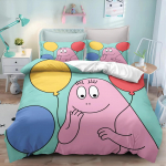 Naujas 3D spaudos animacinis L-Les & B-Barbapapa patalynės komplektas Dvigulis Viengulis Karali&scaron;kas Antklodės užvalkalas Patalynė Pagalvės užvalkalas Berniukams Mergaitėms Suaugusiems Miegamasis EU Double 200x200cm