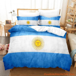 Argentinos vėliavos patalynės komplektas Vienvietis Twin Full Queen King Dydžio Lova Suaugusiųjų Vaikų Miegamojo Antklodės Užvalkalų Rinkiniai 3D Spausdinimo Paklodės Rinkinys AU Single 140x210cm gray